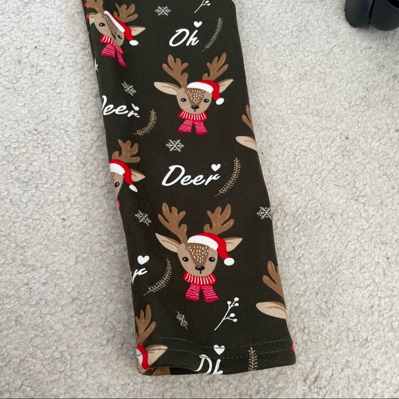 NWT✨ Just Cozy ‘Oh Deer’ Cozy Fur Lined Stretch Leggings - Picture 3 of 7
